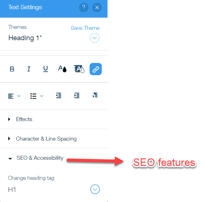 SEO features in wix
