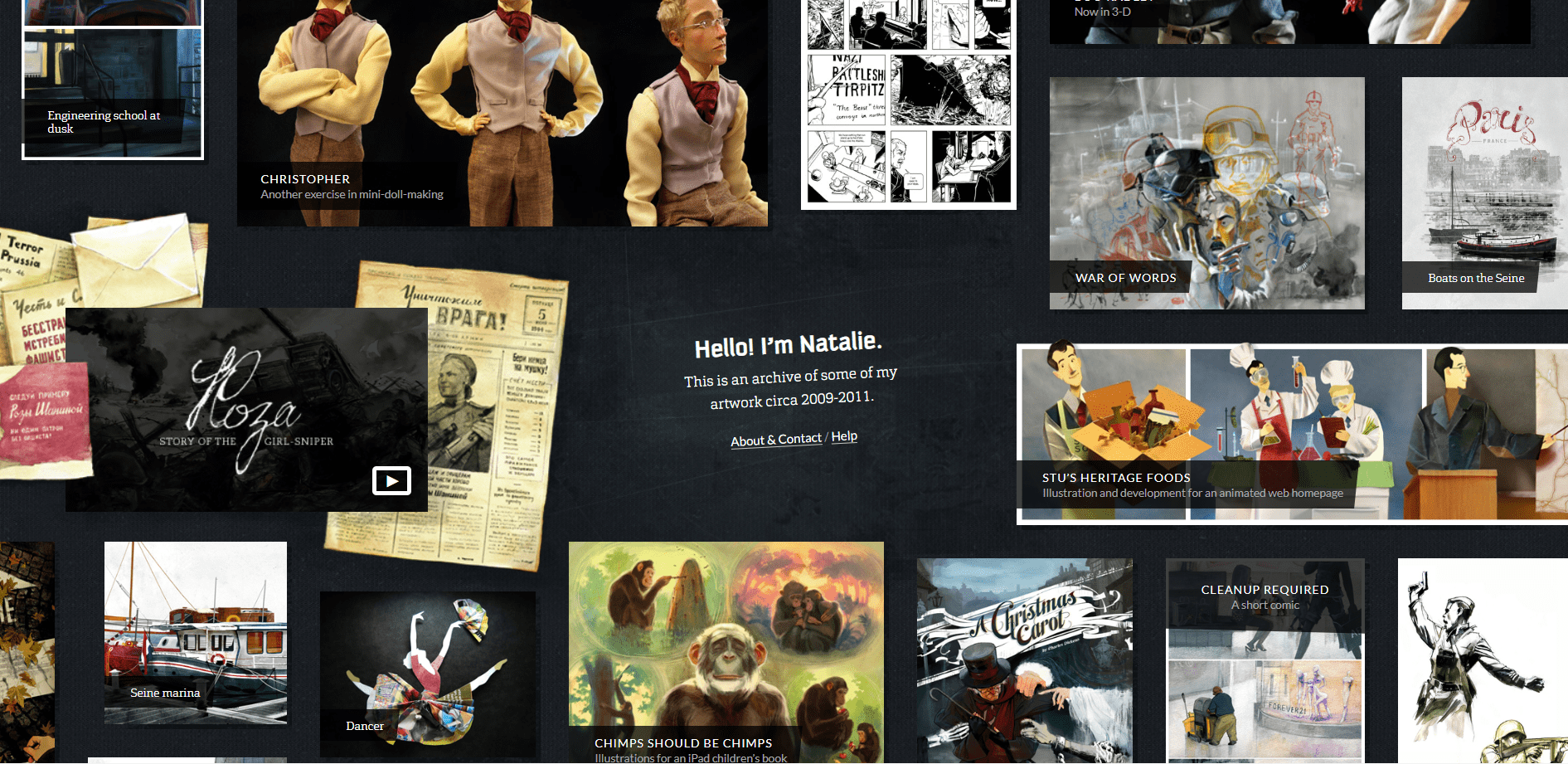 Example of black color palette