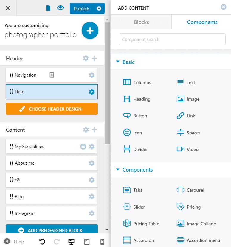 WordPress pre-designed blocks